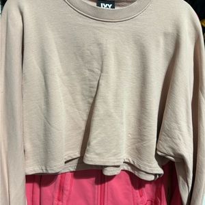 Ivy park cream crop long sleeve shirt